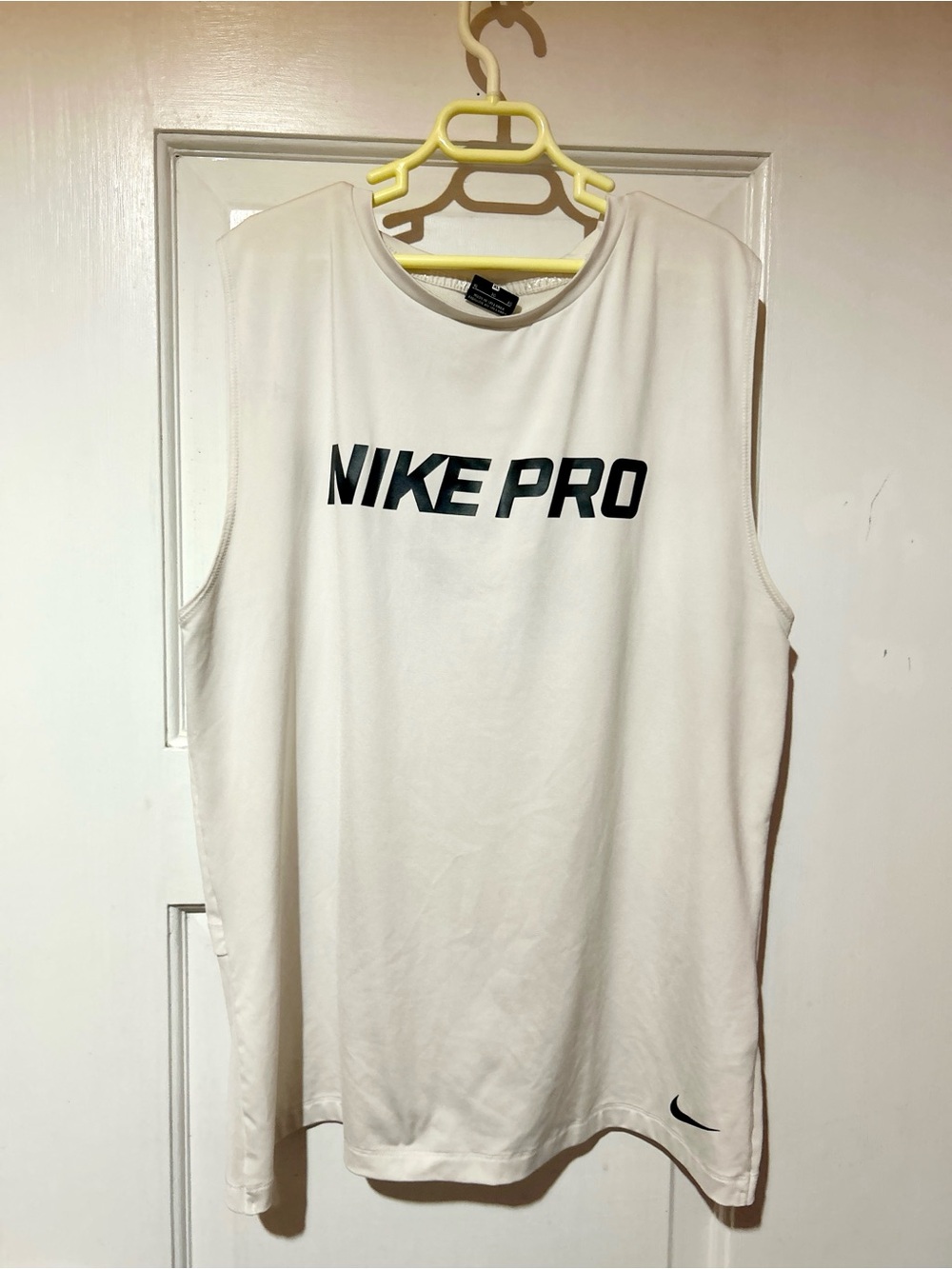 Nike Pro Dri-FIT White Open Crossover Split Back Workout Tank Top XL